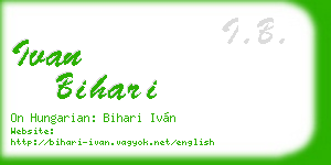 ivan bihari business card