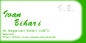 ivan bihari business card